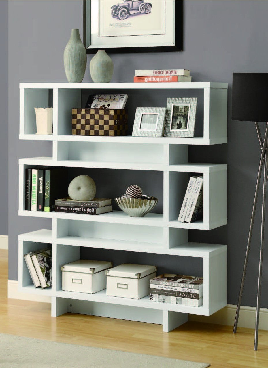 WHITE HOLLOW CORE 55 H MODERN BOOKCASE  ETAGERE MODERNE 55 