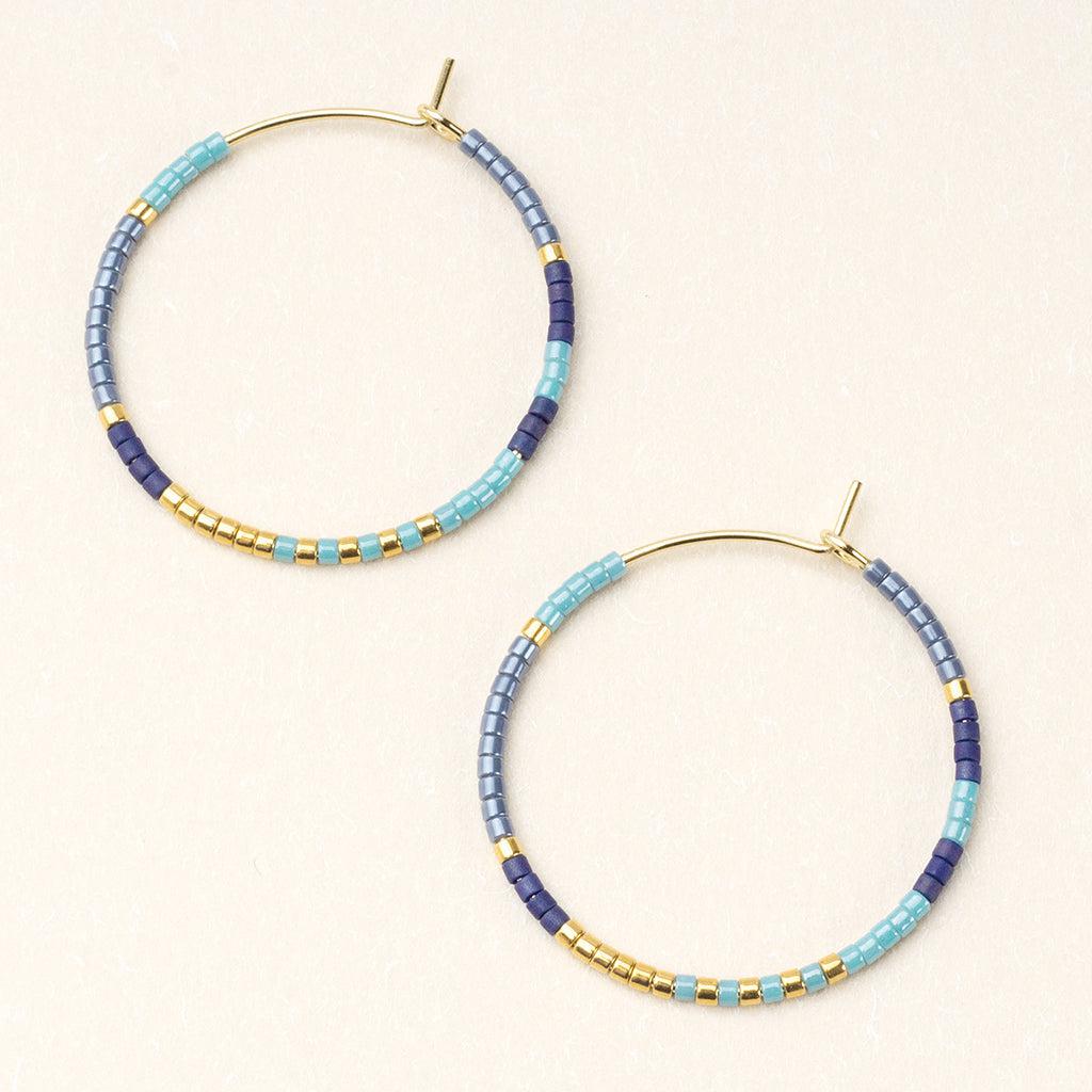 Scout Curated Wears Chromacolor Miyuki Small Hoop - Cobalt Multi ...