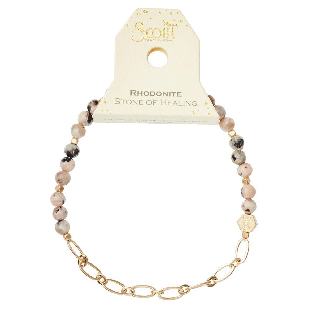 Scout Curated Wears Mini Stone Chain Stacking Bracelet Aqua Terra Jasp -  Great Lakes Boutique