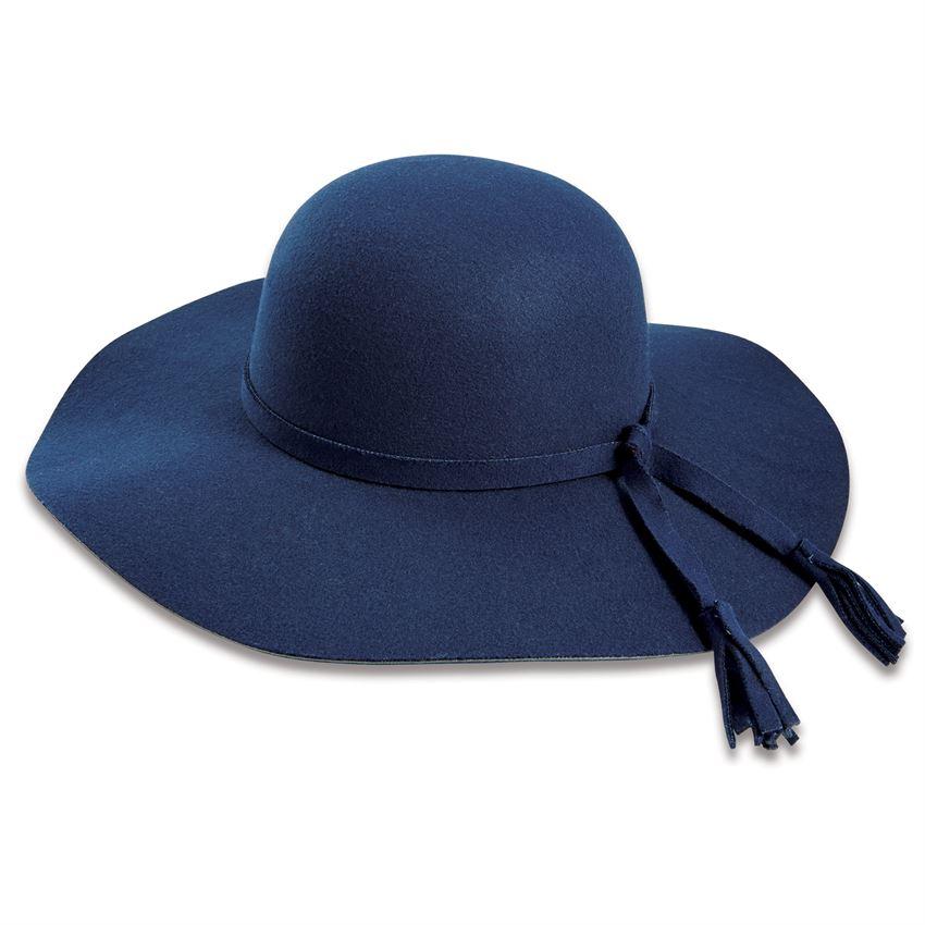 Mud Pie Montana Wide Brim Felted Hat in Navy, Blue