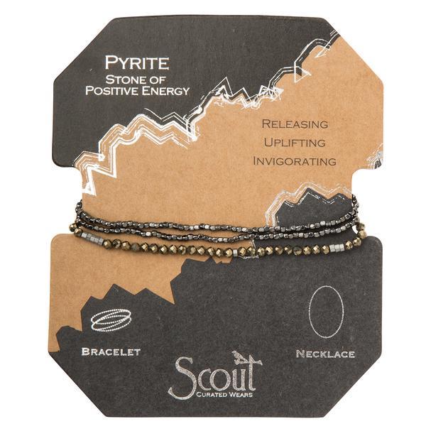 Scout Curated Wears Delicate Stone Wrap Bracelet/Necklace - Pyrite -  BeautyOfASite