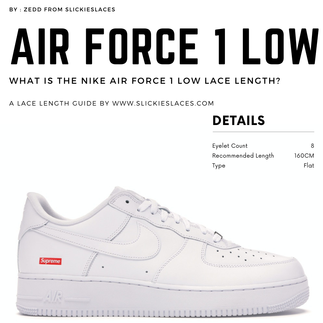 how long are air force 1 low laces