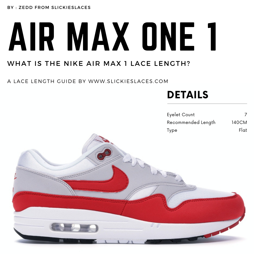 What is the NIKE Air Max 1 lace length 