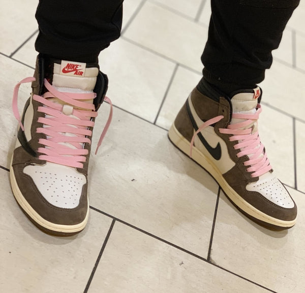 travis scott ones with pink laces