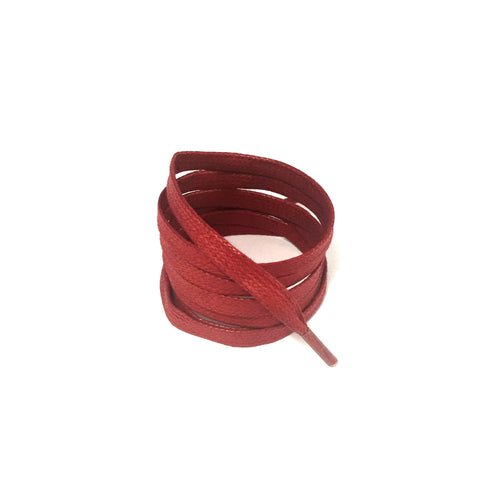 waxed red flat shoelaces