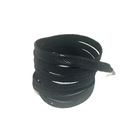 waxed black flat shoelaces