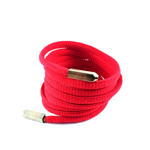 red oval laces gold yeezy aglets