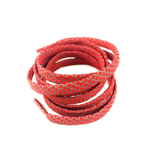 3m reflective flat shoelaces red