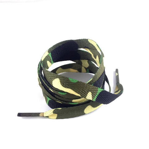 olive green camo laces flat shoelaces
