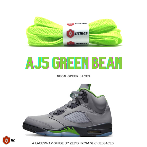 Jordan 5 Green Bean : Where to buy shoe laces? | By Slickieslaces