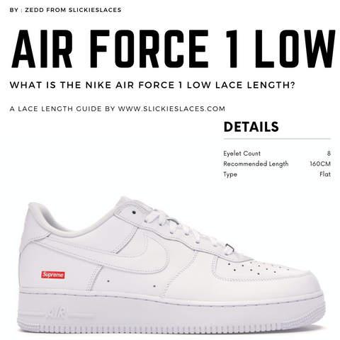 how long are air force 1 low laces