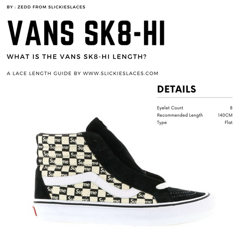 vans sk8 hi laces length