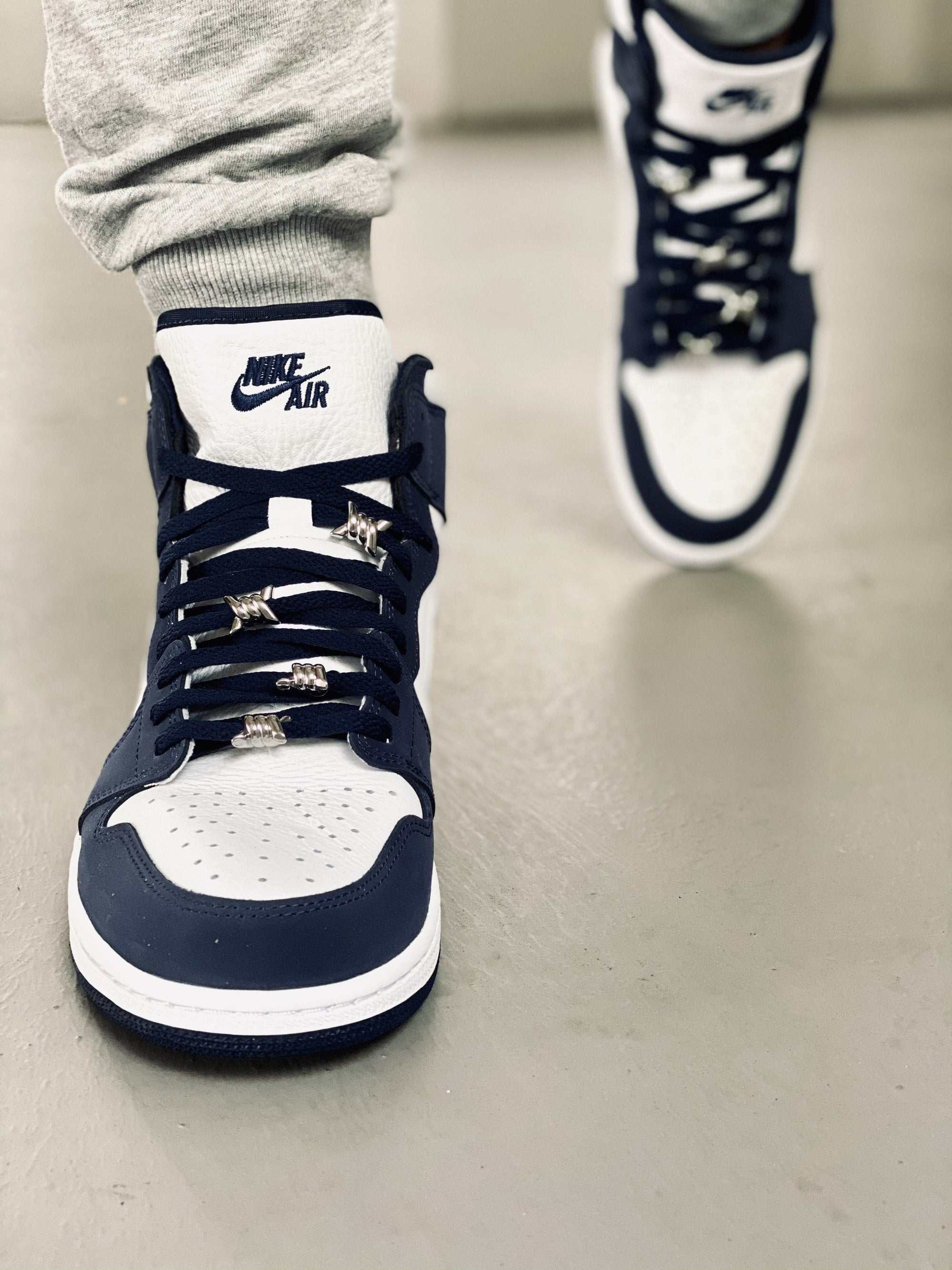 Jordan 1 Laces Basics Flat Thin - Midnight Navy For AJ1 Midnight Navy ...