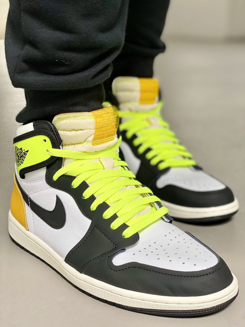 Jordan 1 Laces Basics Flat Thin - Yellow Volt for Volt Gold AJ1 Air Jo ...