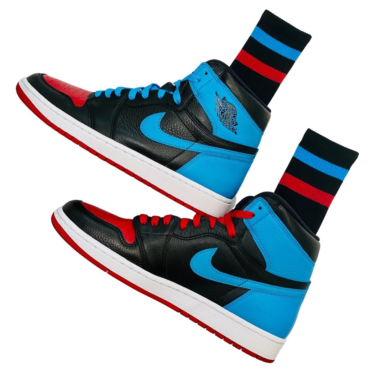 red and blue jordan 1 fearless
