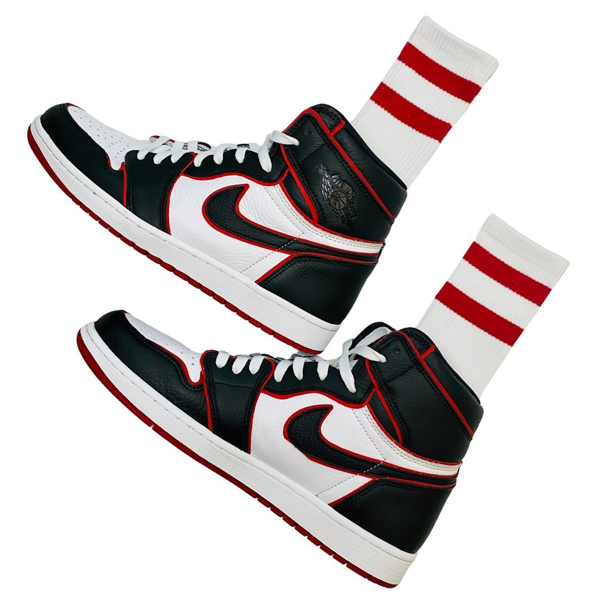 nike socks white red