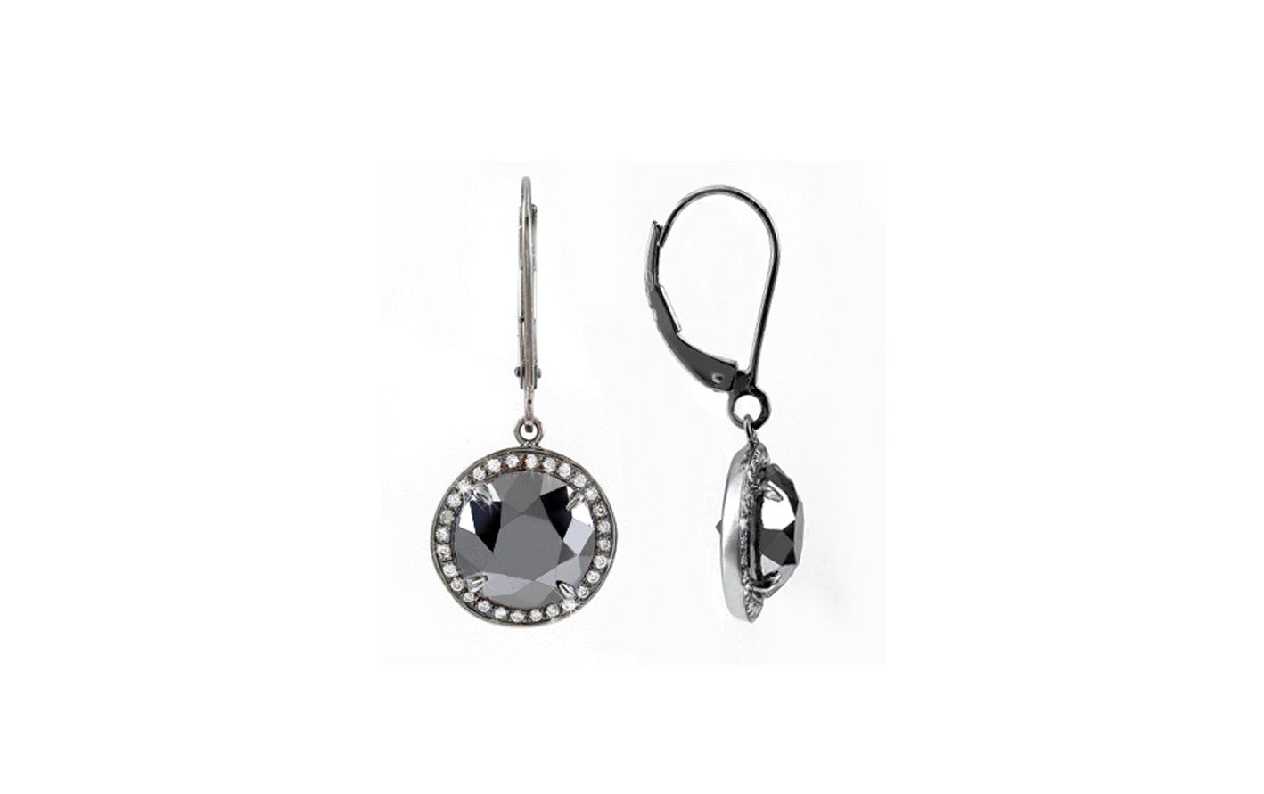 Black Diamond Drop Earrings - Itay 