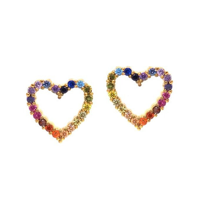 Open Heart Rainbow Earrings