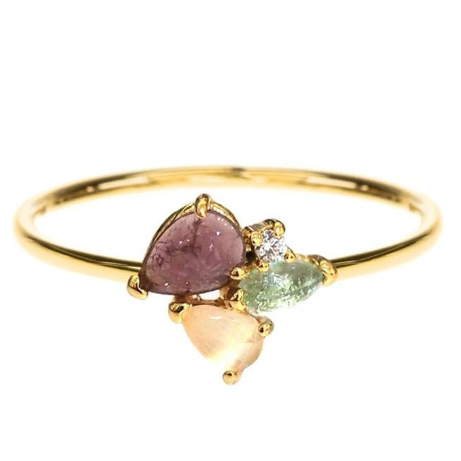 Cluster Stone Ring in Mauve
