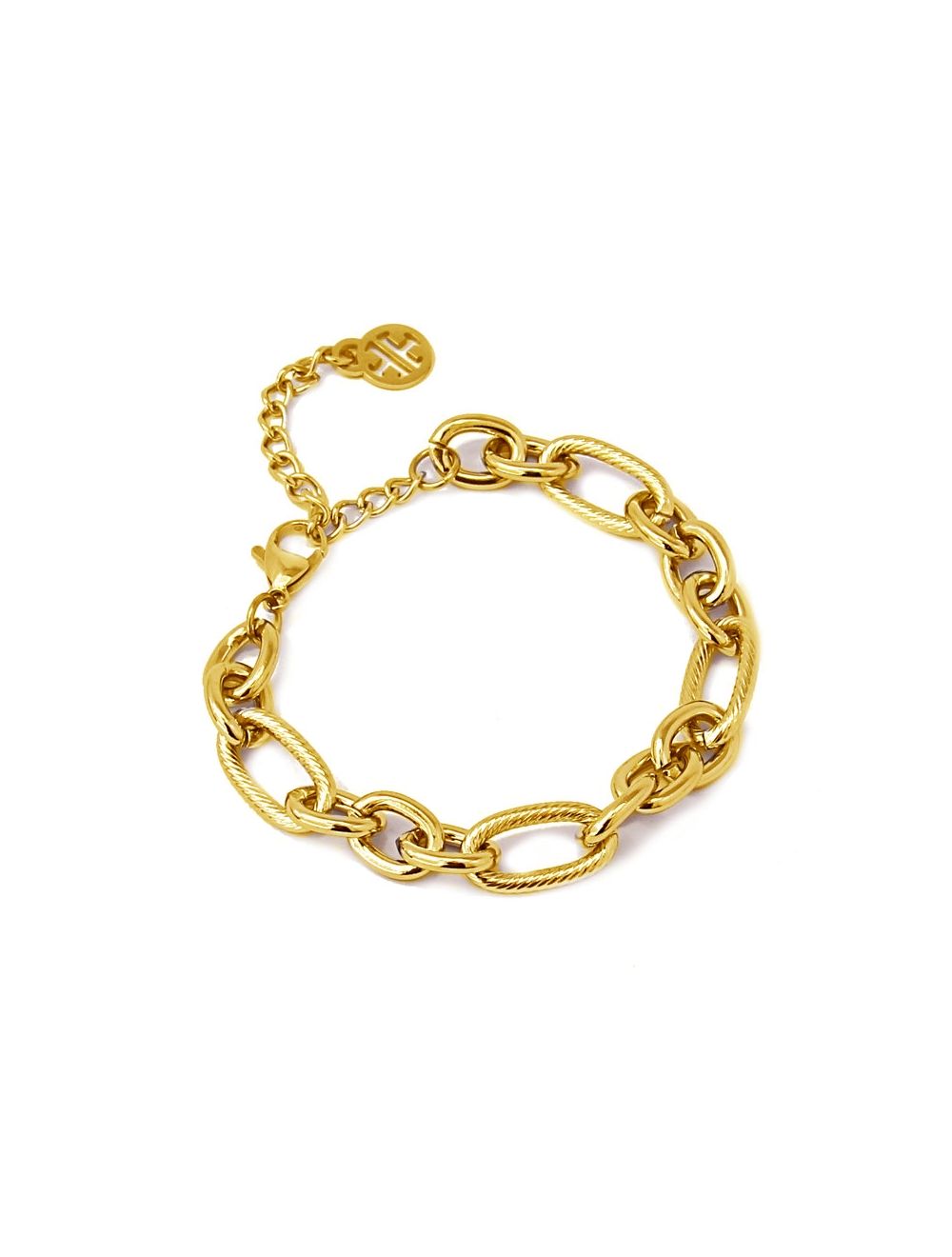 Take Note 14K Gold Plated Link Bracelet
