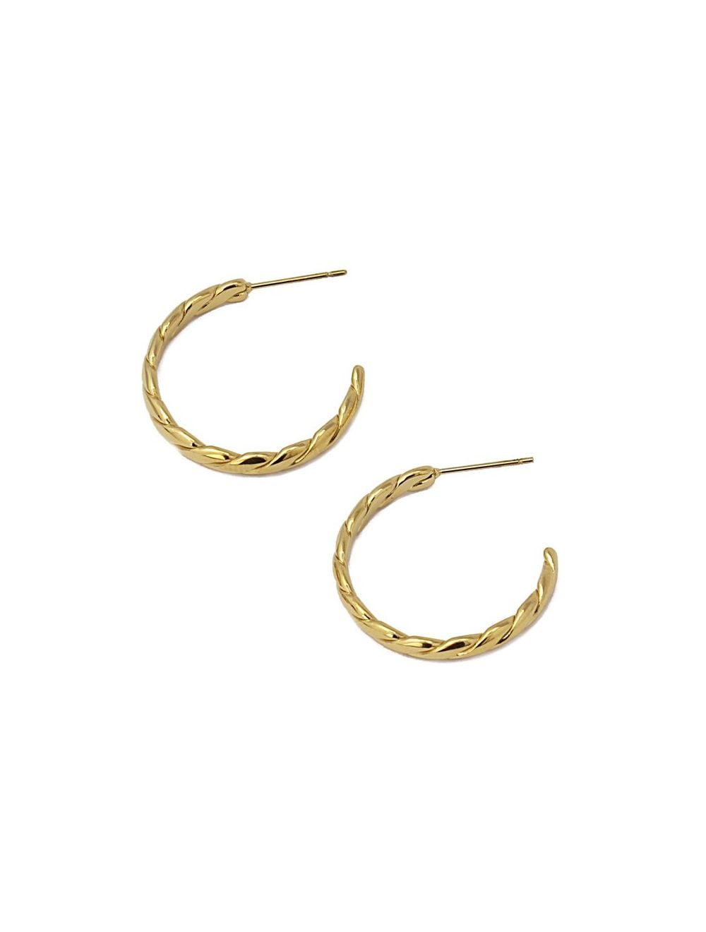 Le Twist 14K Gold Plated Post Hoop Earrings