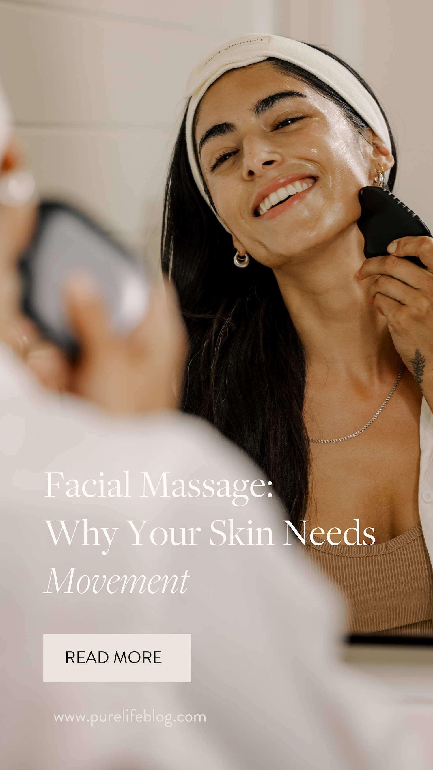 Movement is an essential component of skin health. Getting movement in through daily facial massage supports a naturally youthful, clear, + toned complexion. | Primally Pure Skincare