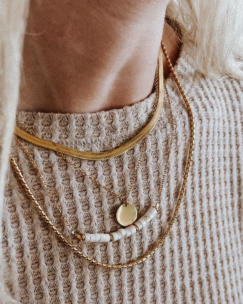Metal Heart Pendant Double Layered Gold Necklace Set – SPARKLE ARMAND