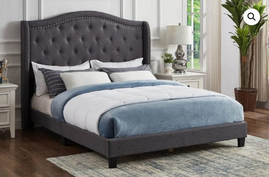 IF 5890 Grey Velvet Bed