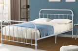 TWIN (SINGLE) SIZE- (2335 WHITE)- METAL- BED FRAME- WITH SLATTED PLATFORM
