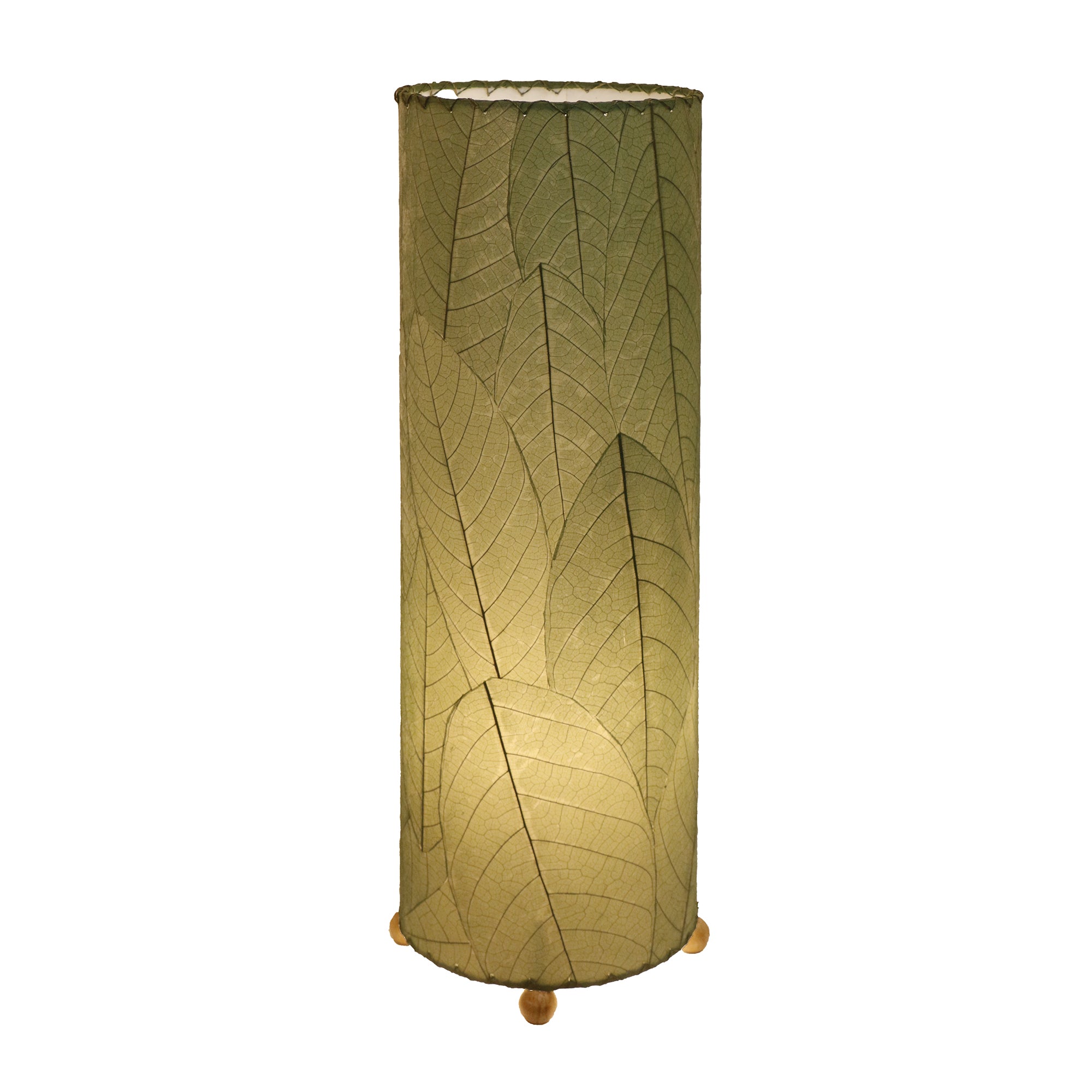 Cocoa Leaf Cylinder Table Lamp Green | Om Gallery