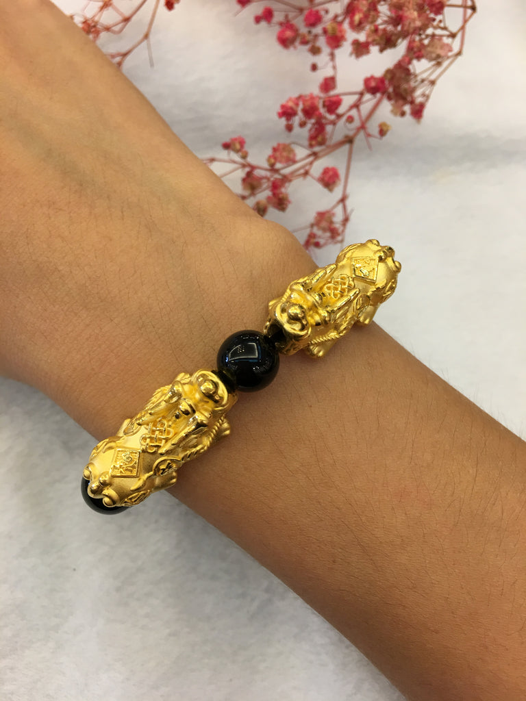 24k Pure Gold Pixiu Bracelet (BR175) – All About Jade