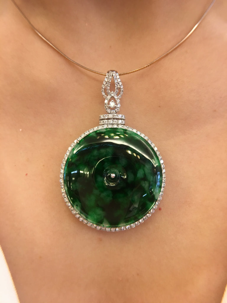 Green Jade Pendant - Coin (PE114) – All About Jade