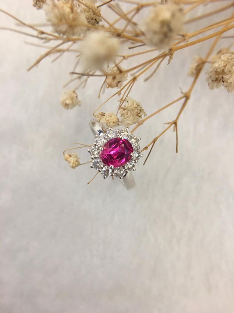 natural pink sapphire ring