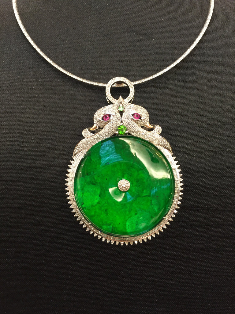 Green Jadeite Pendant - Coin (PE030) – All About Jade