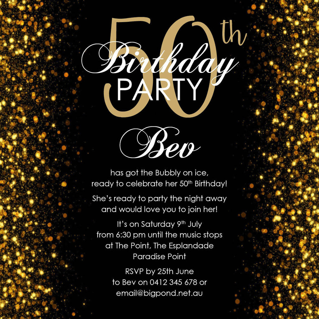 Unique 50th Birthday Invitations | AUSTRALIA | wetdog.com.au ...