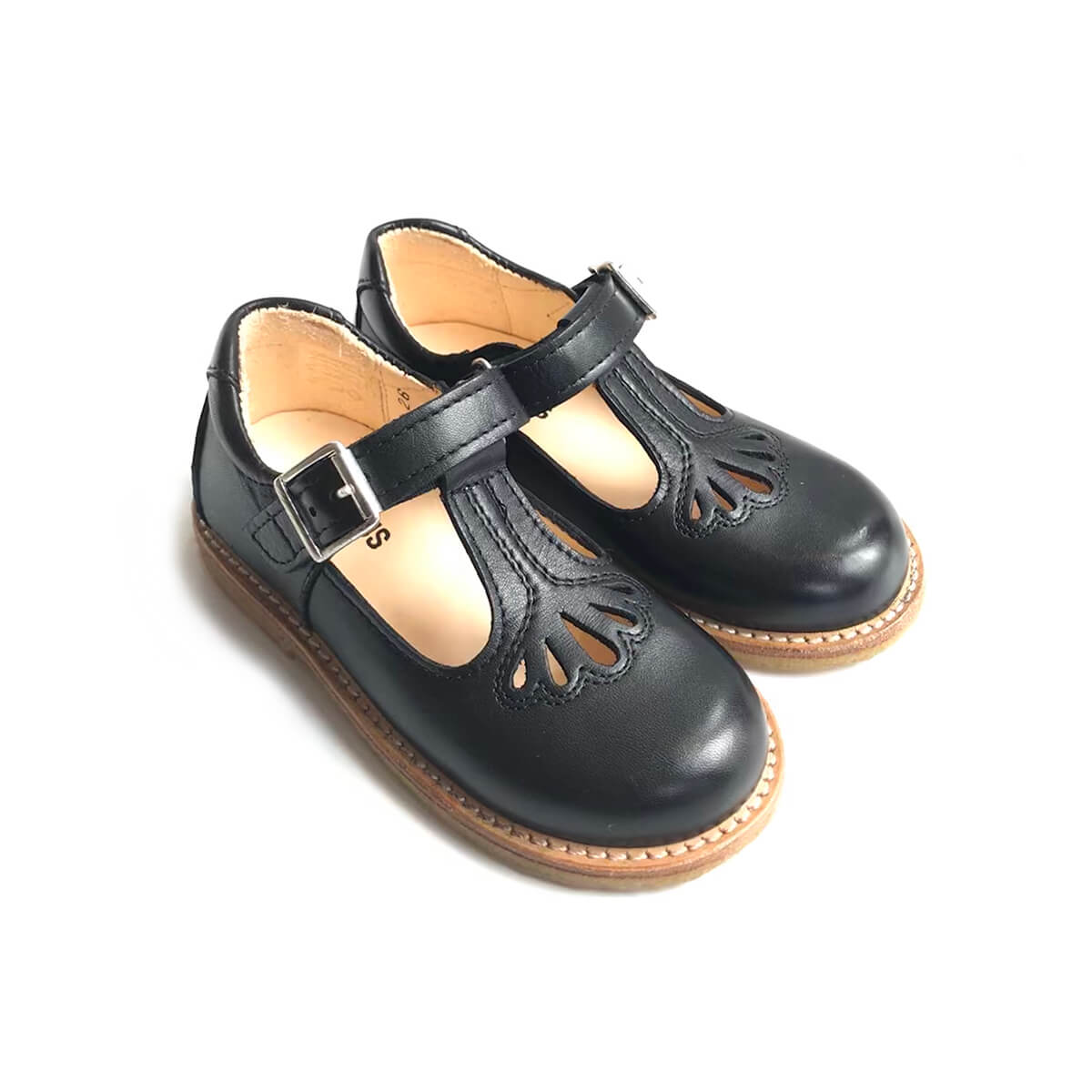 halv otte Centralisere Articulation Flower T Bar Mary Janes in Black by Angulus – Junior Edition