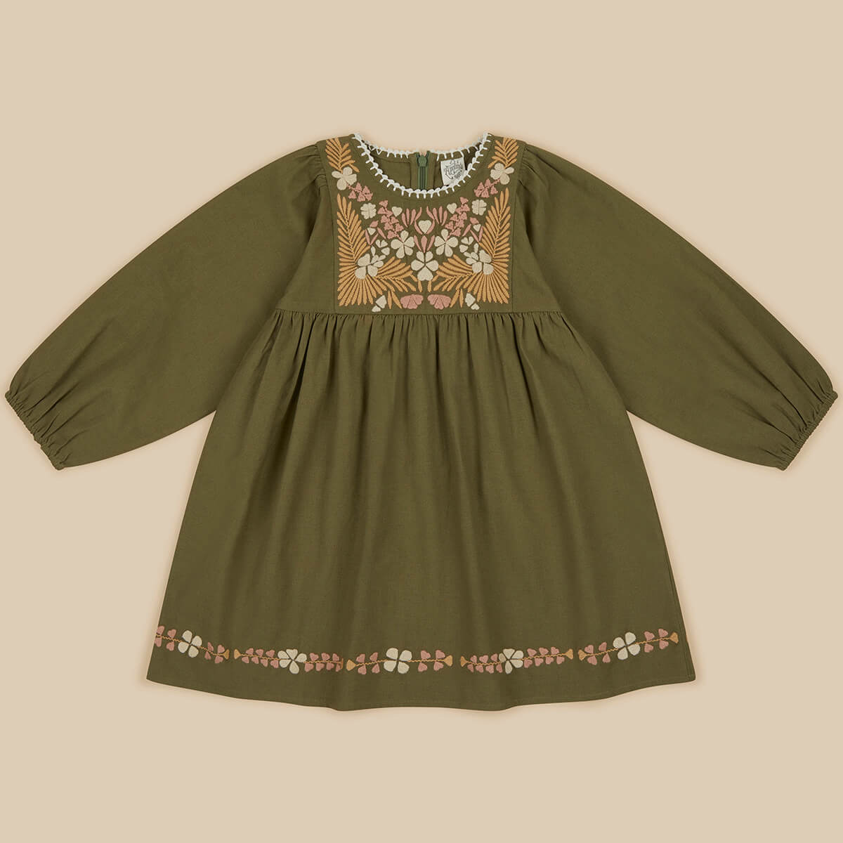 Francoise Dress in Moss by Apolina - Last One In Stock - 3-5 Years