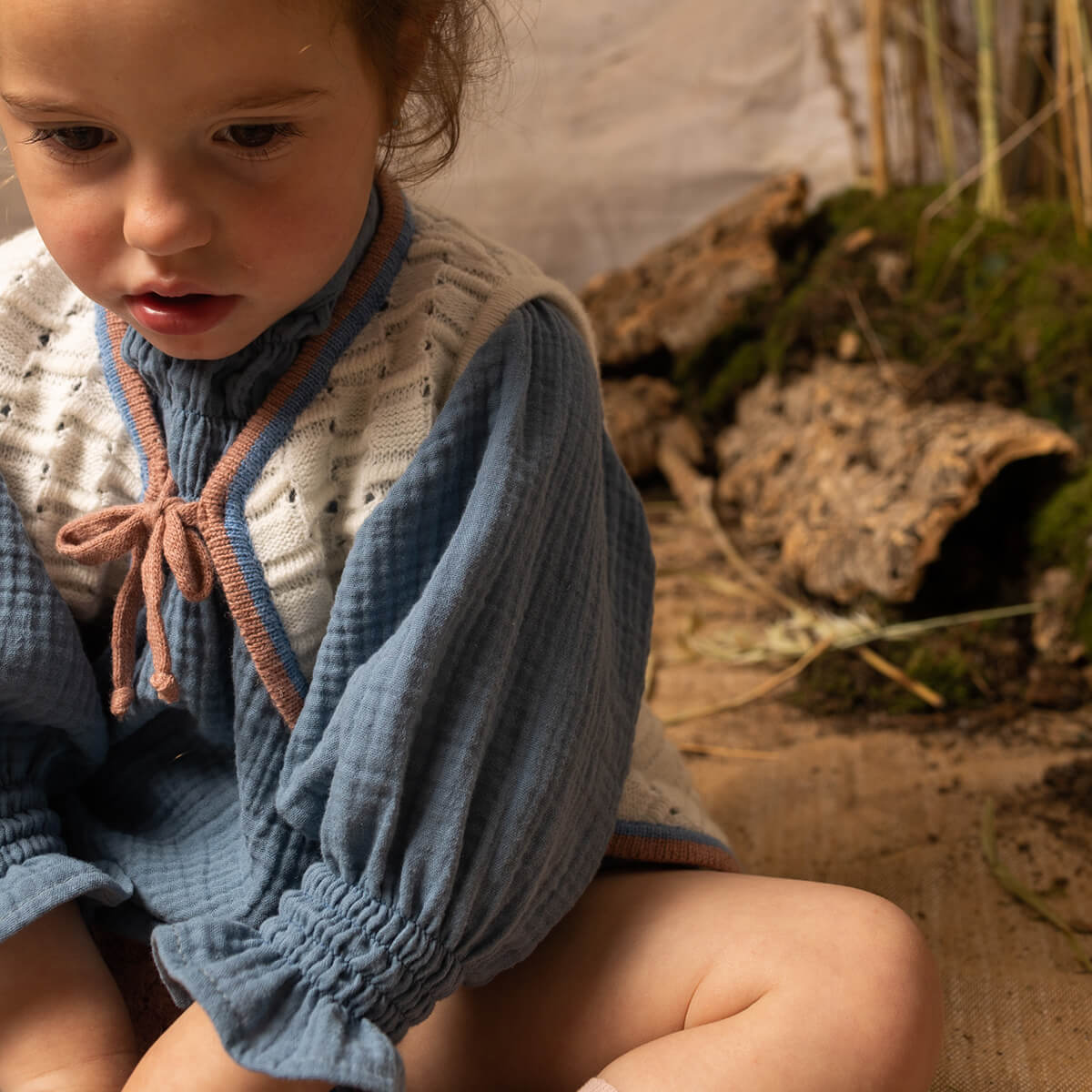 Knit Vest in Ivory by Birinit Petit – Junior Edition