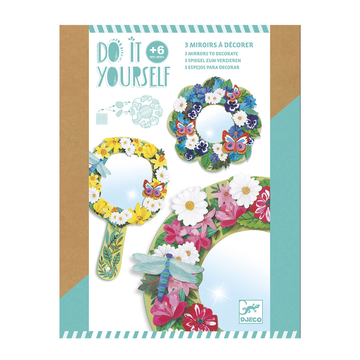 Pretty Flowers Decorative Mirrors Diy Craft Kit By Djeco Junior Edition