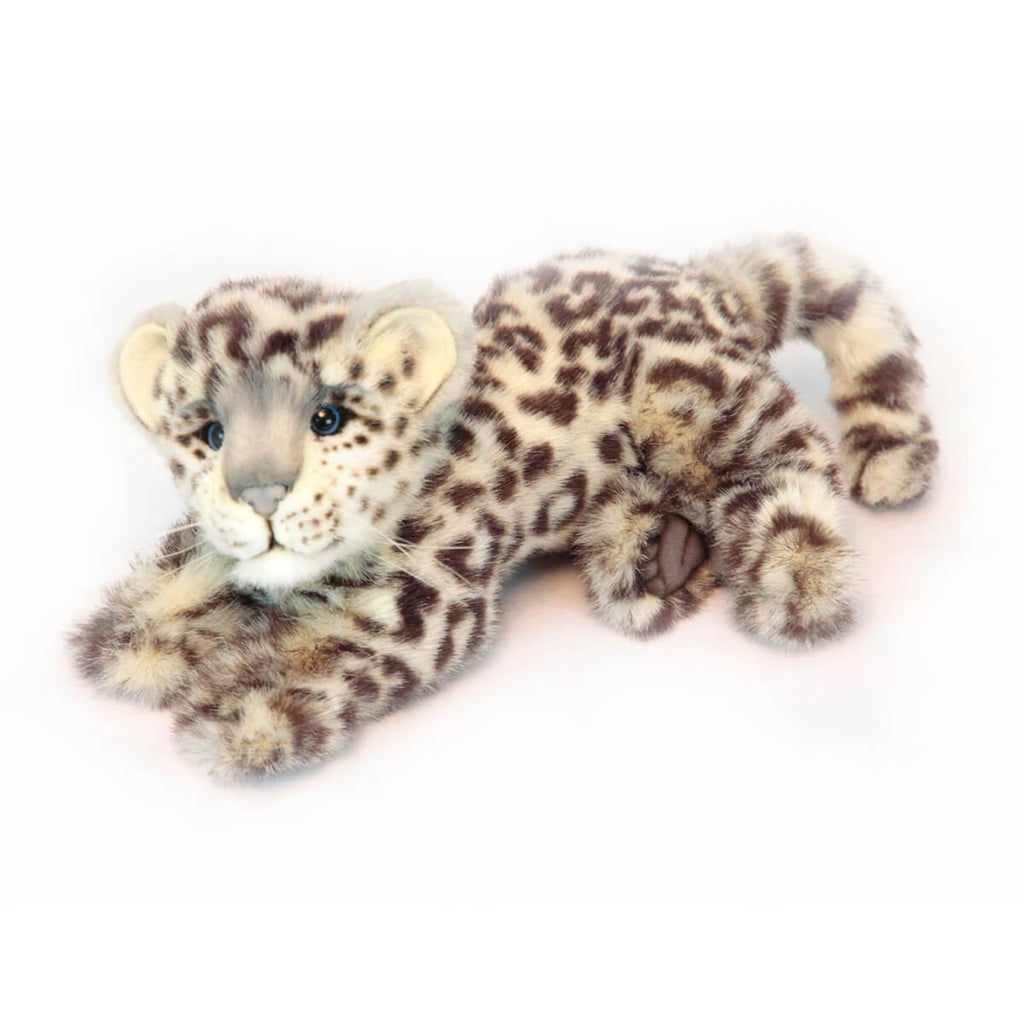 Large Snow Leopard Cub Sitting (48cm) by Hansa – Junior Edition