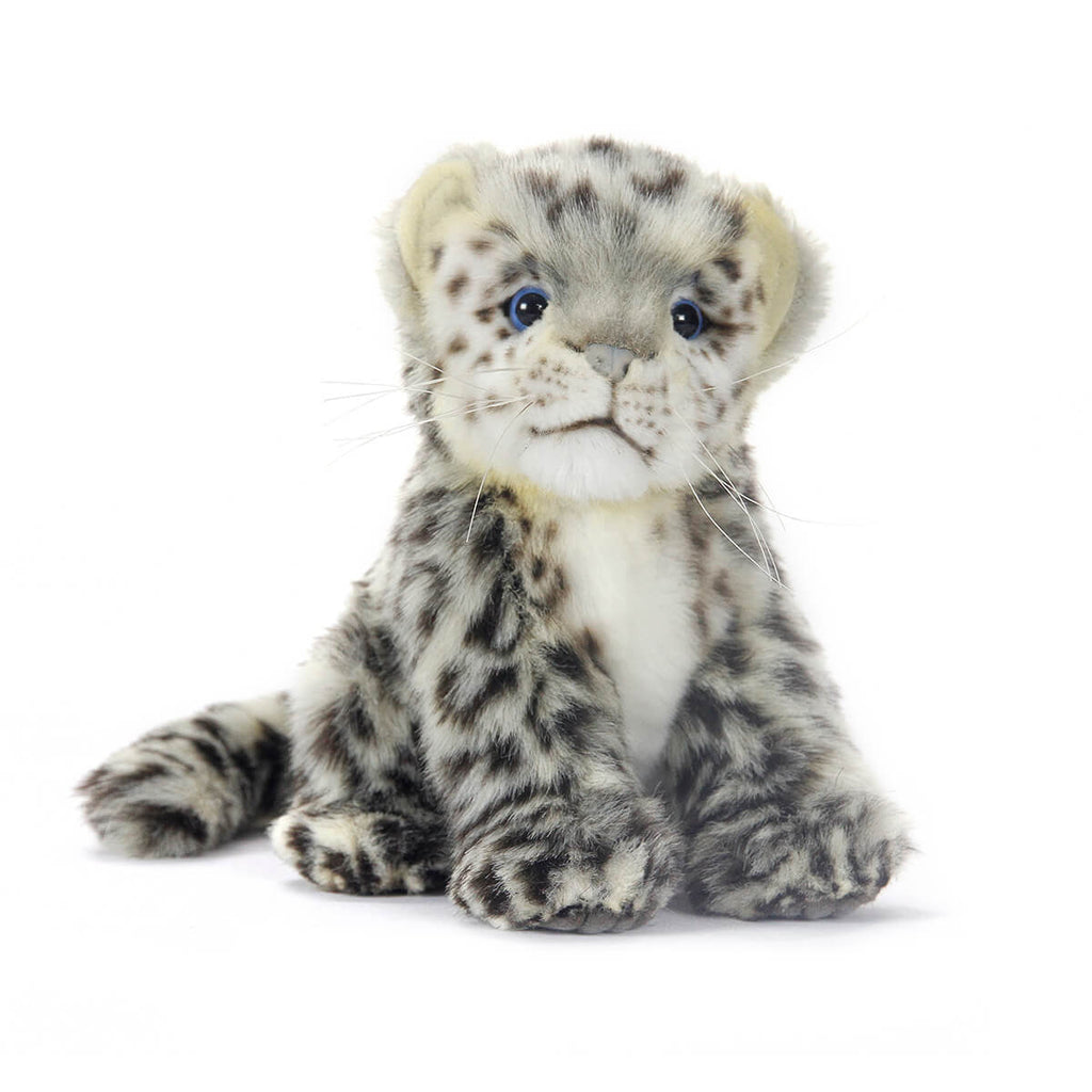 Large Snow Leopard Cub Sitting (48cm) by Hansa – Junior Edition