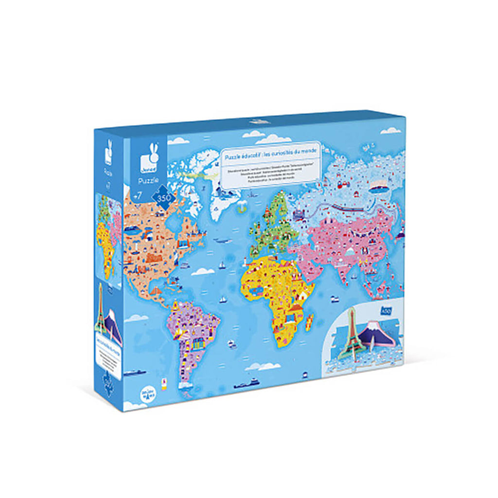 World Map 300 Piece Jigsaw Puzzle In a Box by Janod – Junior Edition