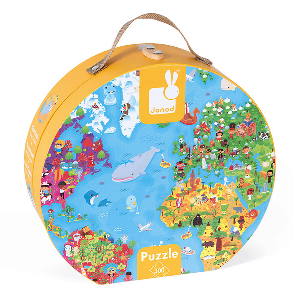 Round Double Sided Blue Planet Puzzle - 208 Pieces