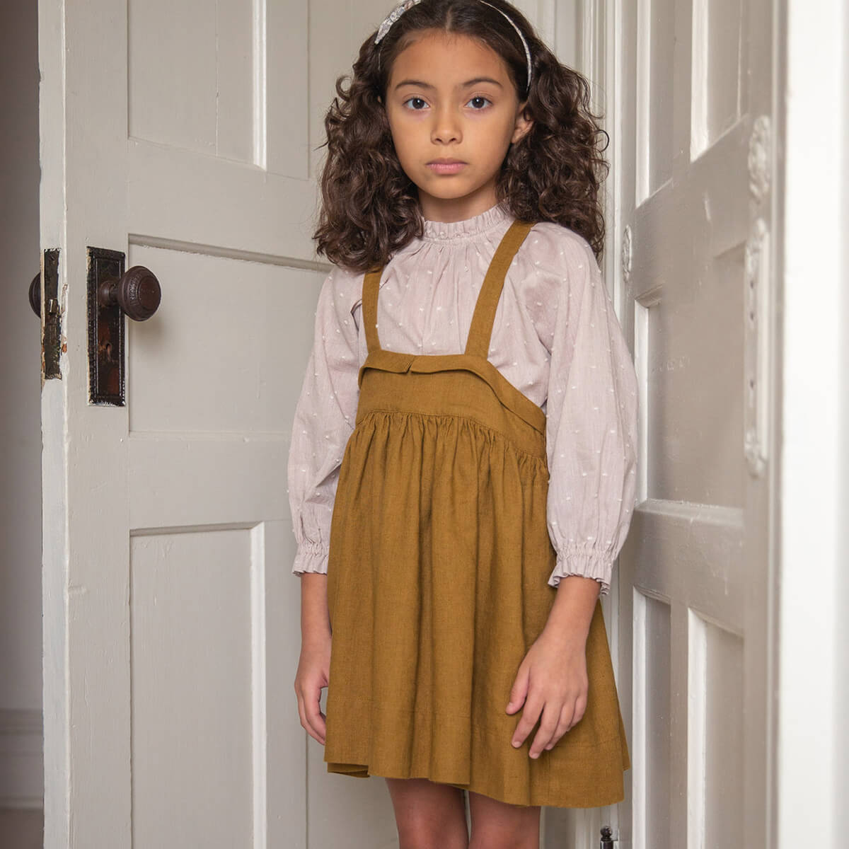 Enola Pinafore in Old Gold by Soor Ploom