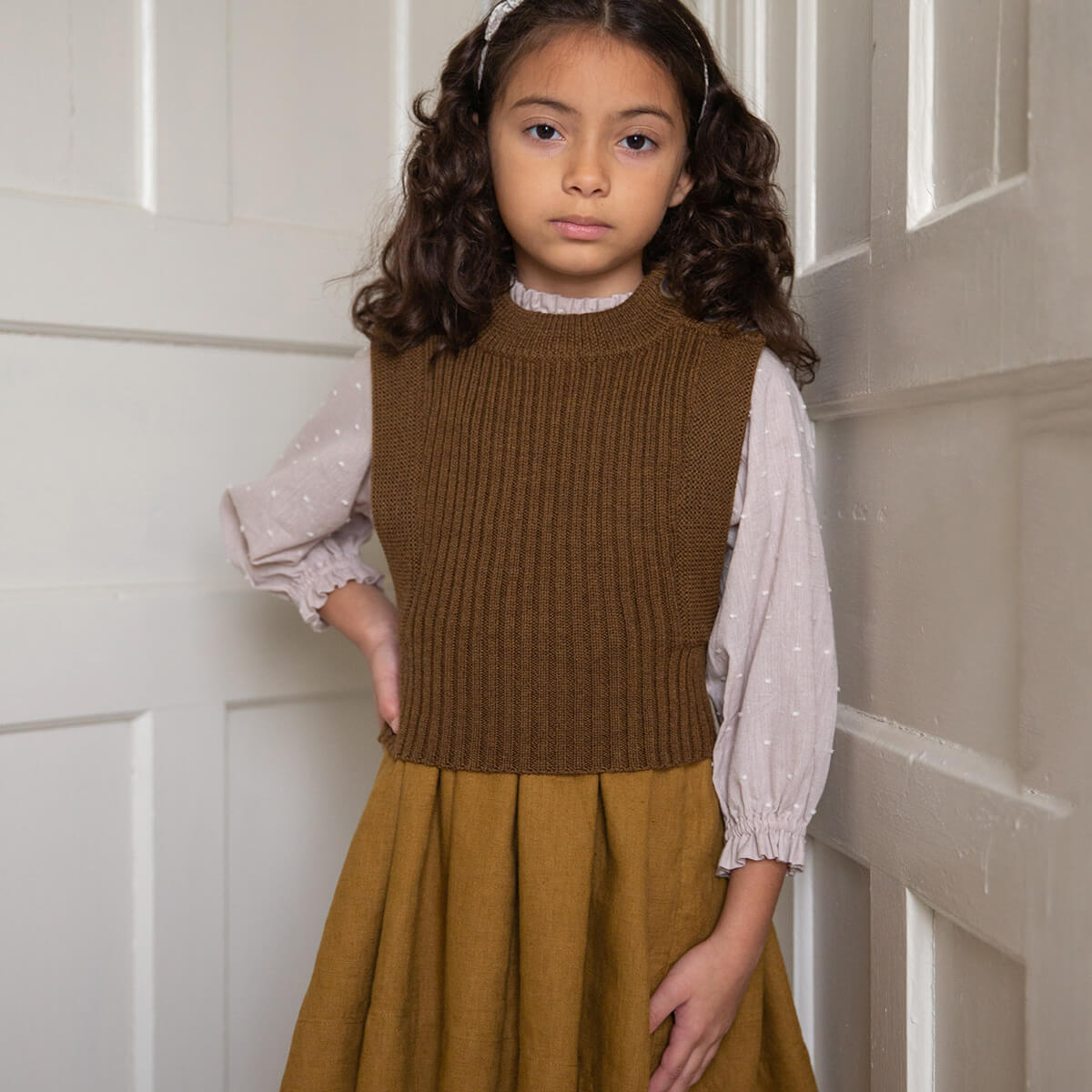 Enola Pinafore in Old Gold by Soor Ploom