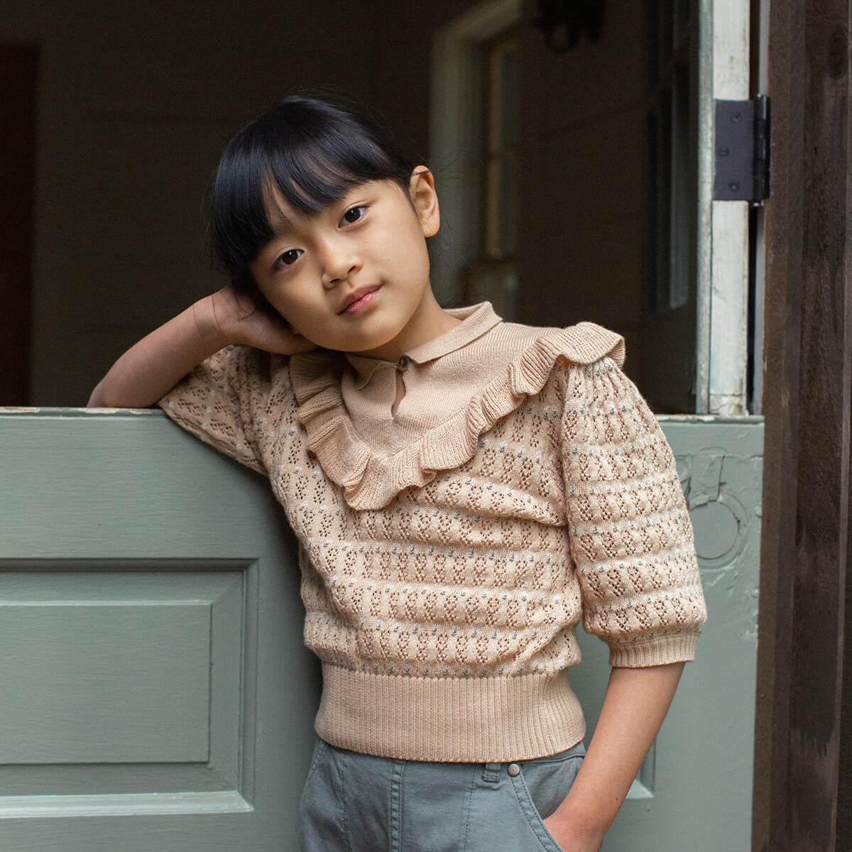 SOOR PLOOM Nancy Knit top Milk 6y 今季ブランド odessa-journal.com