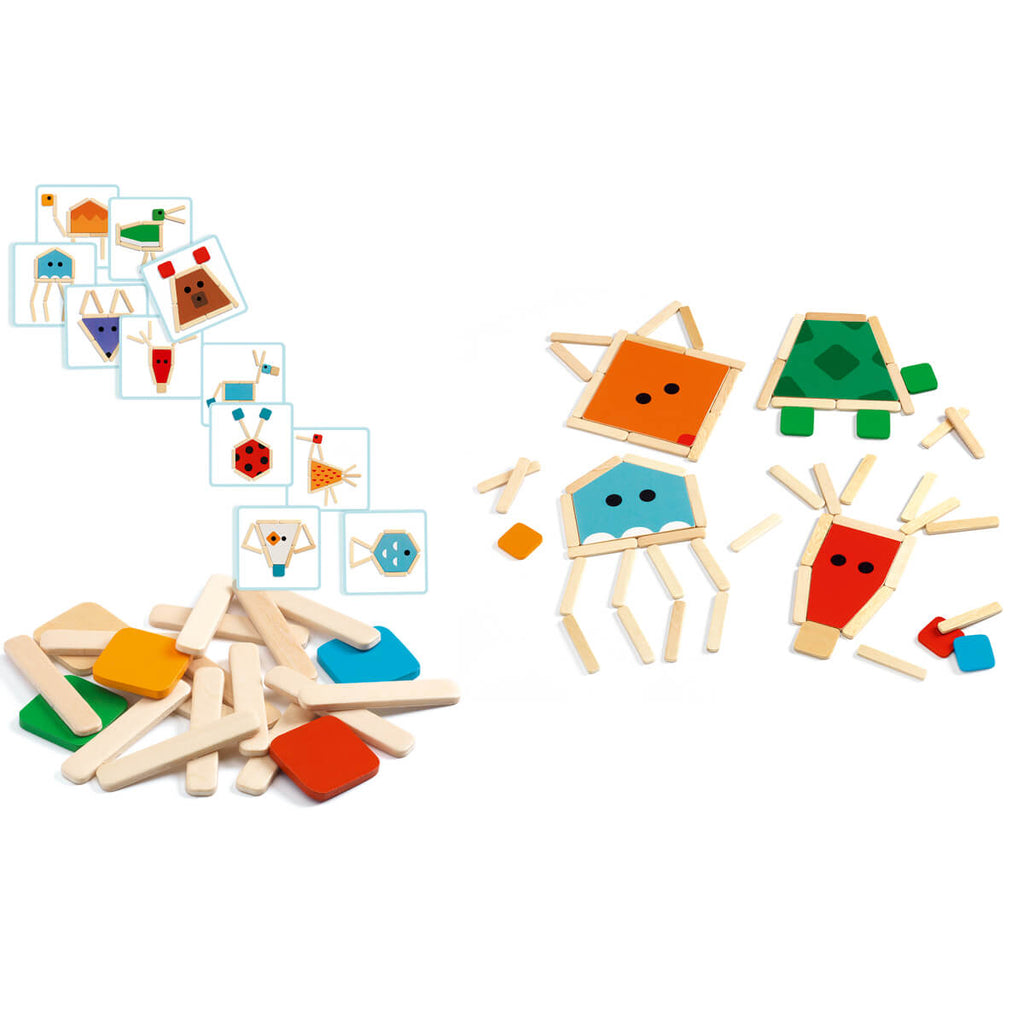 GeoBasic Magnetic Wooden Puzzle by Djeco – Junior Edition