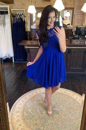 Love & Lace Dress - Bright Blue