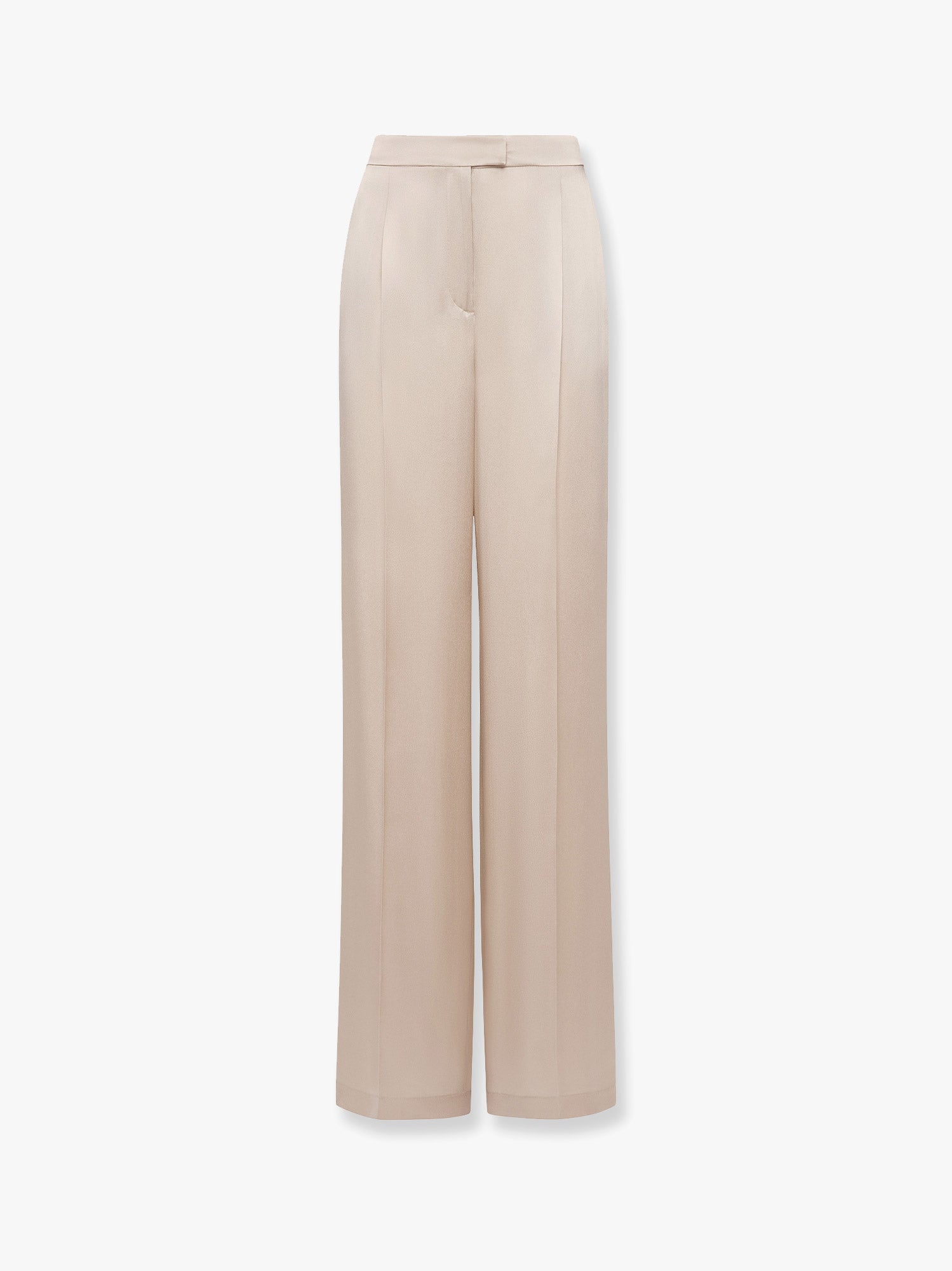 Mvp Wardrobe Satin Trousers With Wide Leg In Beige