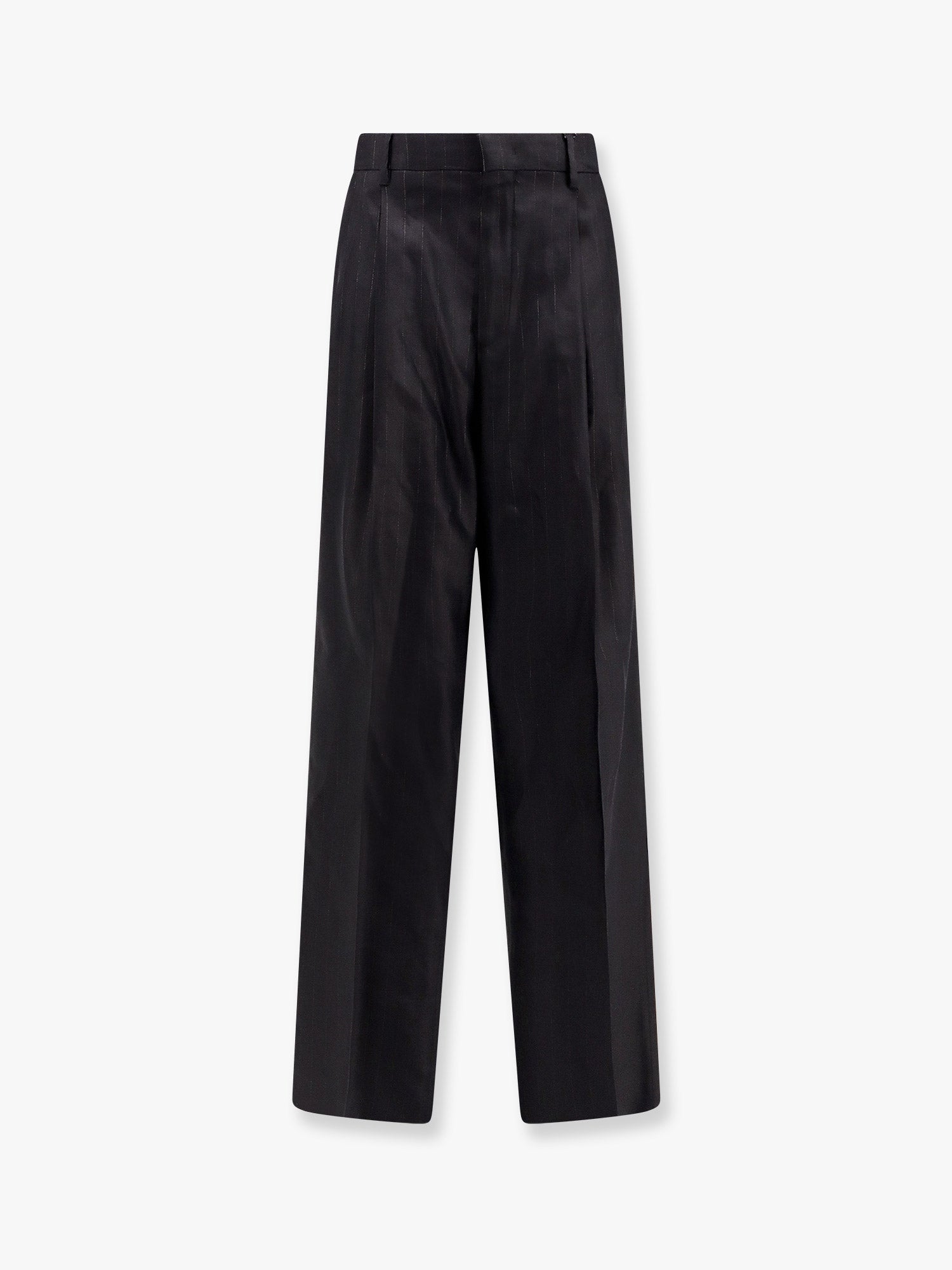 Tagliatore Ebony Pinstripe Viscose And Linen Trouser